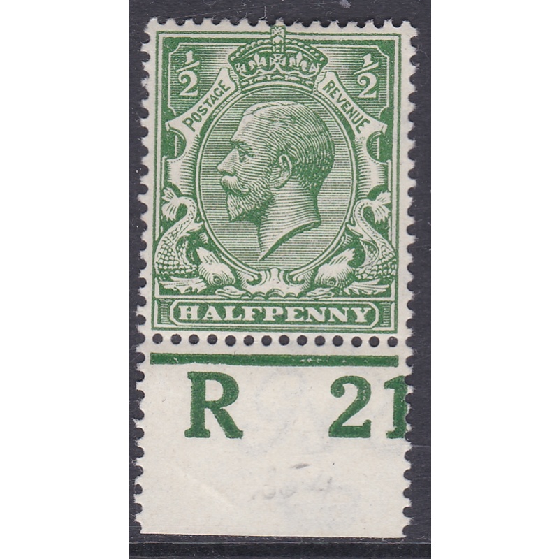 N14(-) d Myrtle Green Royal Cypher R21 perf  MOUNTED MINT