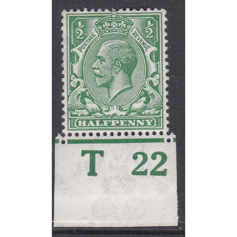 N14(17) d Cobalt Green Control T 22 Imperf single MOUNTED MINT