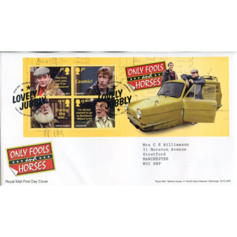 2021 Only Fools and Horses Mini Sheet First Day Cover Tallents House Cancel