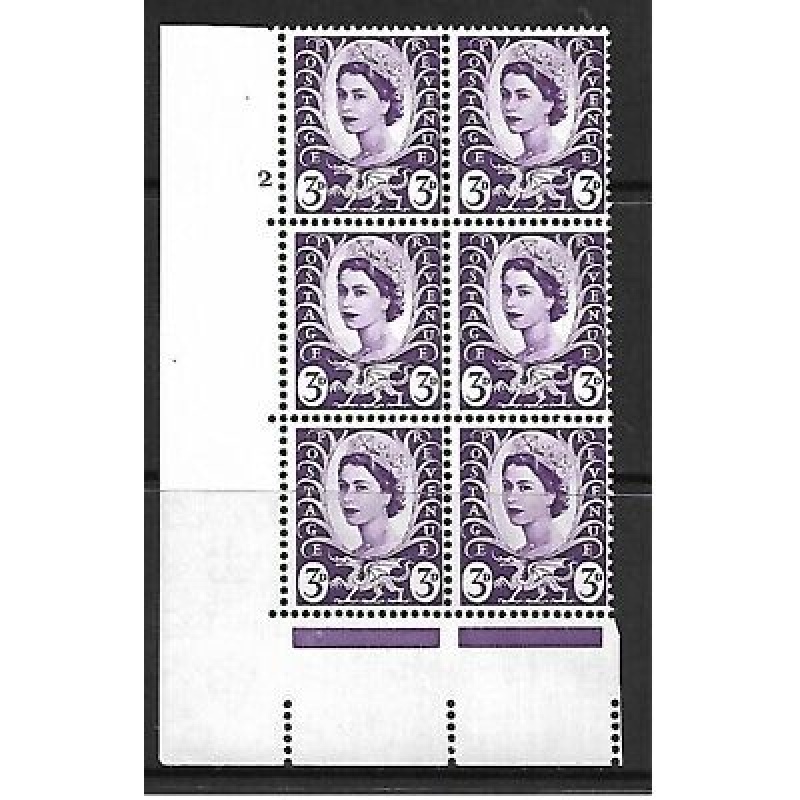 Sg XW1 3d Wales Cream Cyl 2 No Dot perf A(E I) UNMOUNTED MINT