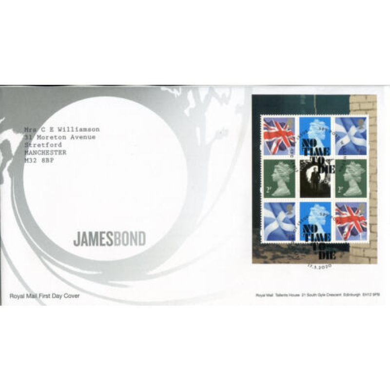 2020 James Bond Prestige First Day Cover Spy Post Cancel