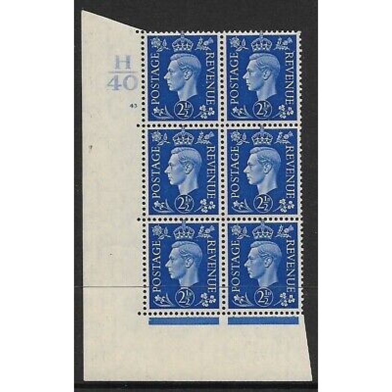 2d Blue Dark colours H40 43 No Dot perf 5(E I) UNMOUNTED MINT