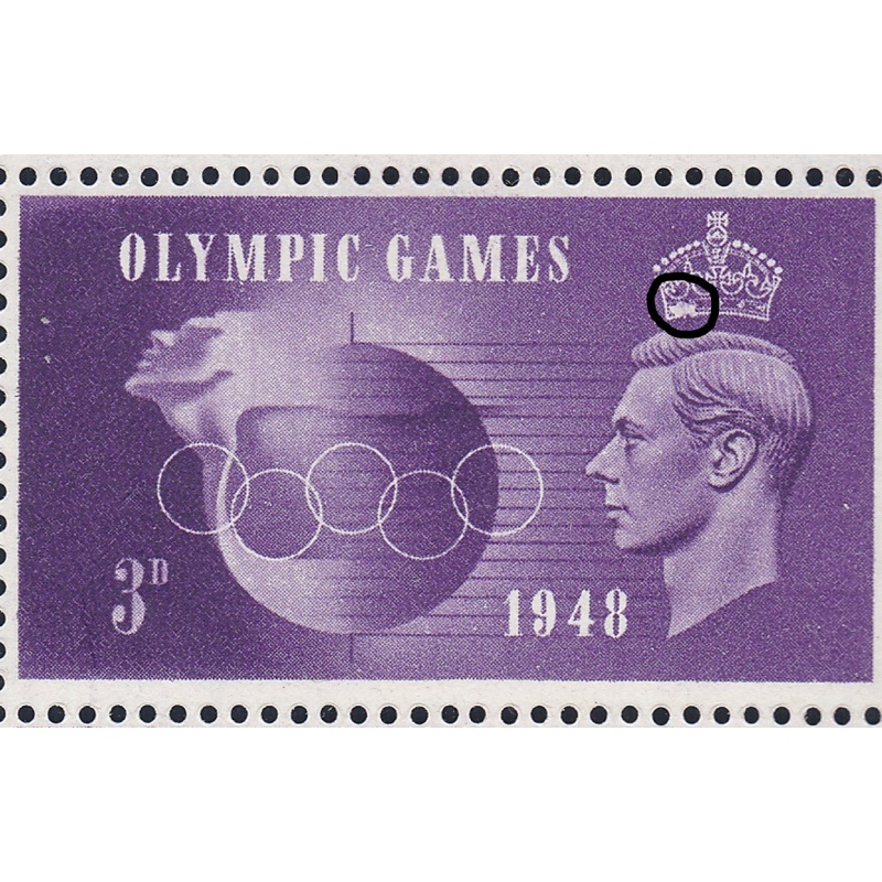 Sg496c496a 1948 3d Olympic Games with flaws block of 4 UNMOUNTED MINT