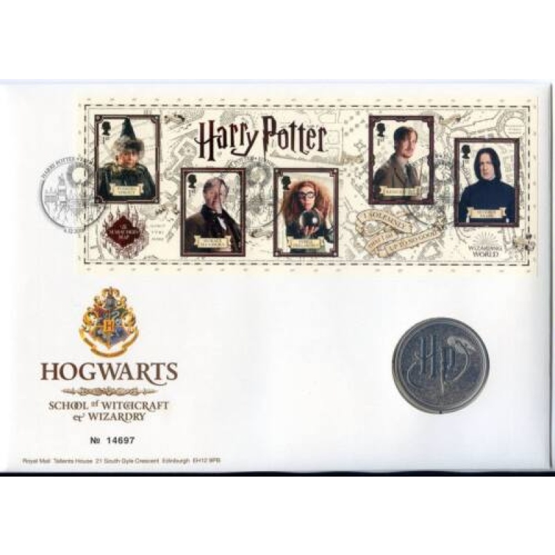 2018 Royal Mint Medallion Coin Cover PNC HARRY POTTER HOGWARTS