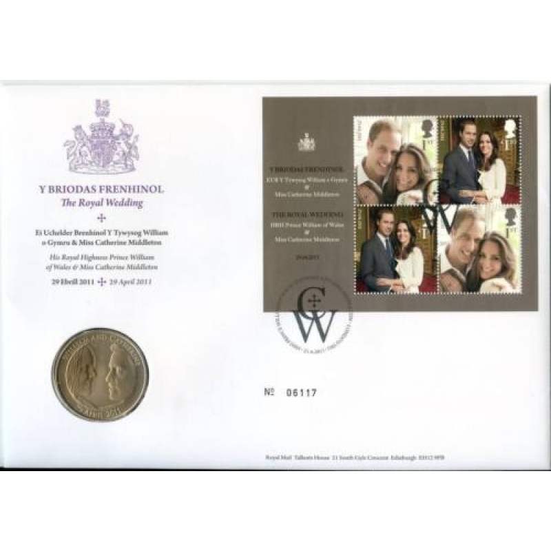 2011 Royal Wedding Silver Proof 5 Coin Cover BUNC