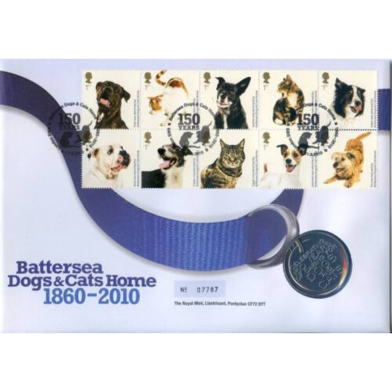 2010 BATTERSEA DOGS  CATS HOME Medal Cover