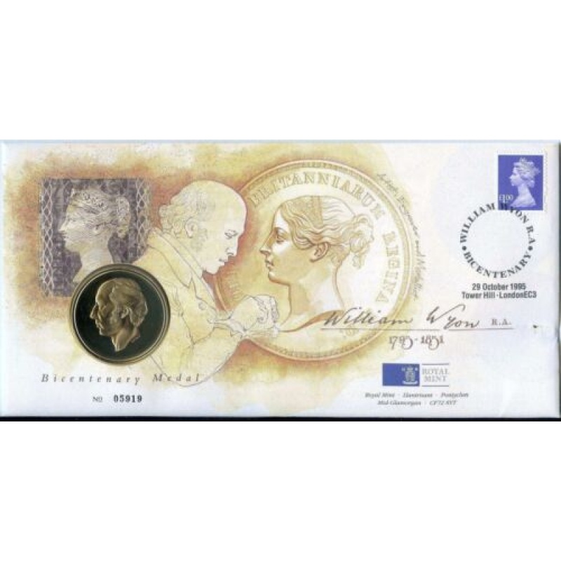 1995 William Wyon Bicentenary Medal Cover - UK Royal Mint First Day Cover