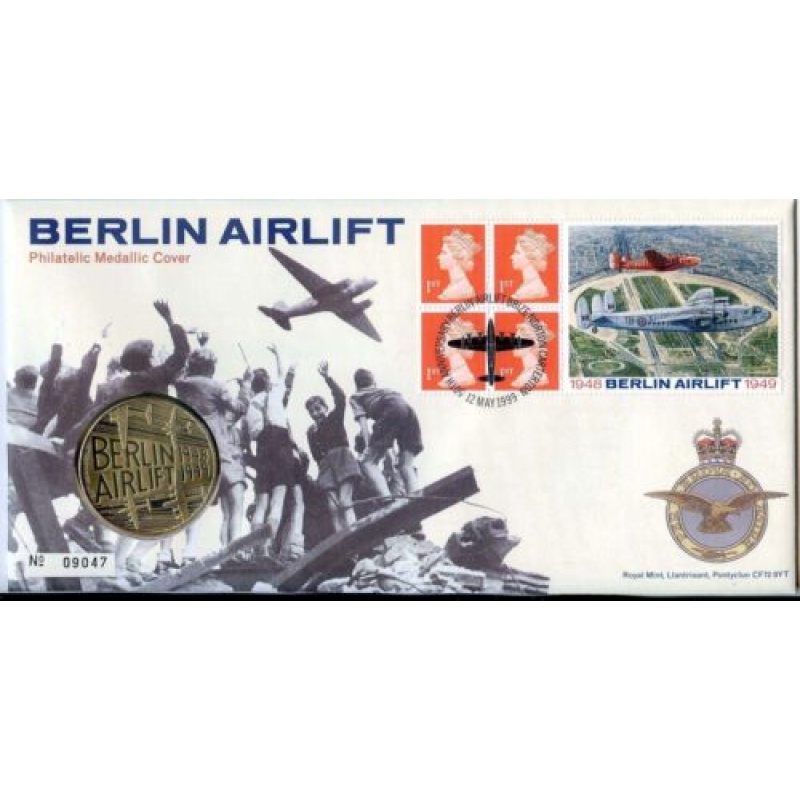 1999 BERLIN AIRCRAFT MEDAL  COIN FIRST DAY COVER FDC BU BUNC