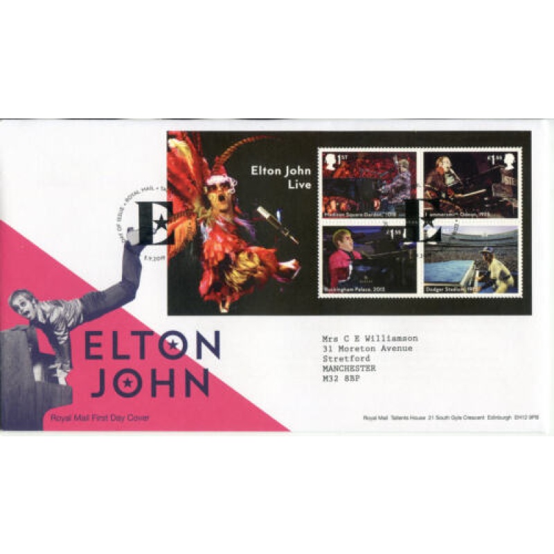 2019 Elton John First Day Cover Tallents House Cancel