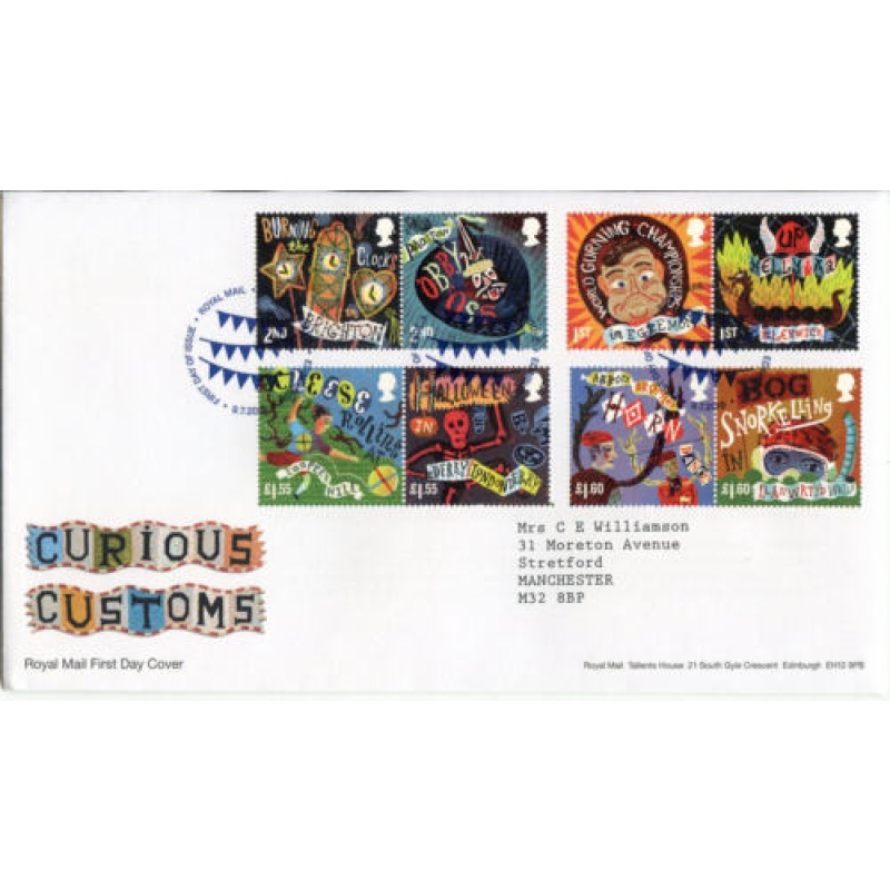 2019 Curious Customs First Day Cover Tallents House Cancel