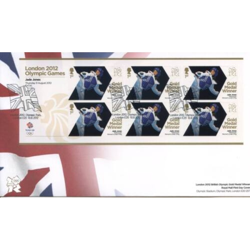 GB London 2012 Olympics Jade Jones Gold First Day Cover Unaddressed