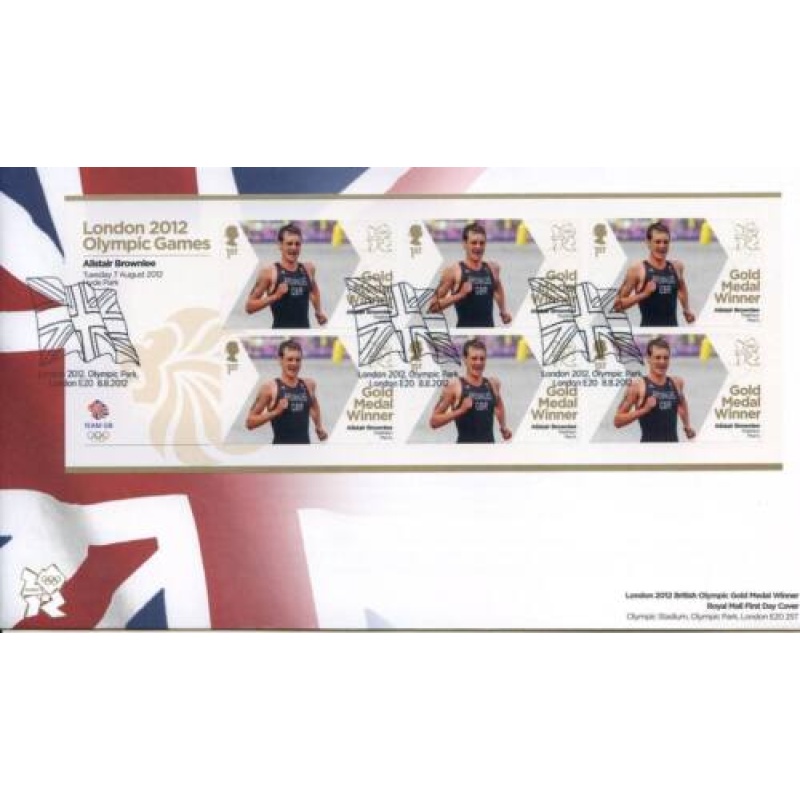 GB London 2012 Olympics Alistair Brownlee Gold First Day Cover Unaddressed