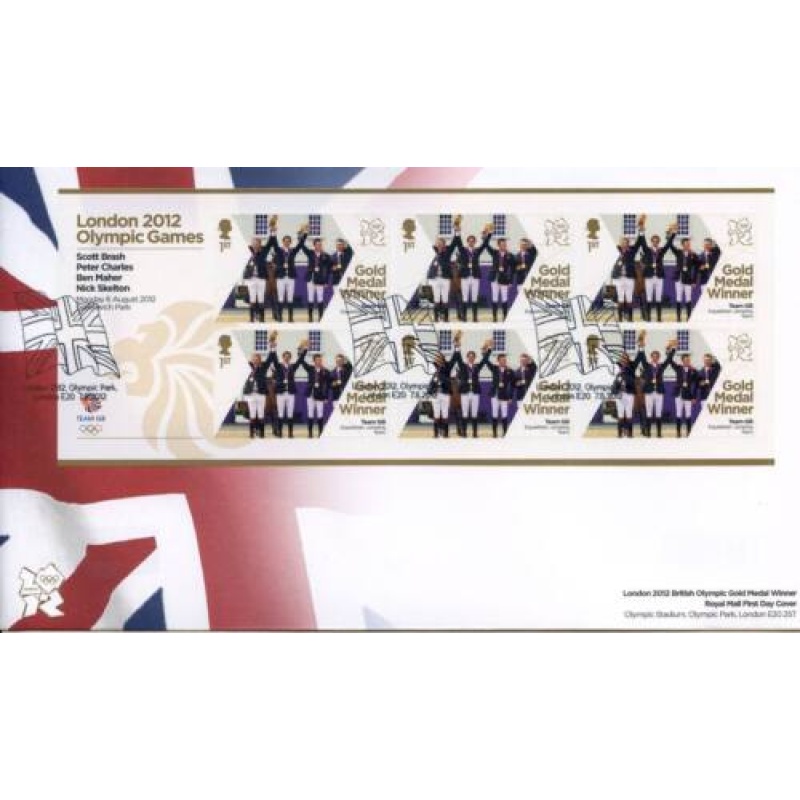 GB London 2012 Olympics Brash Charles Maher  Skelton Gold First Day Cover