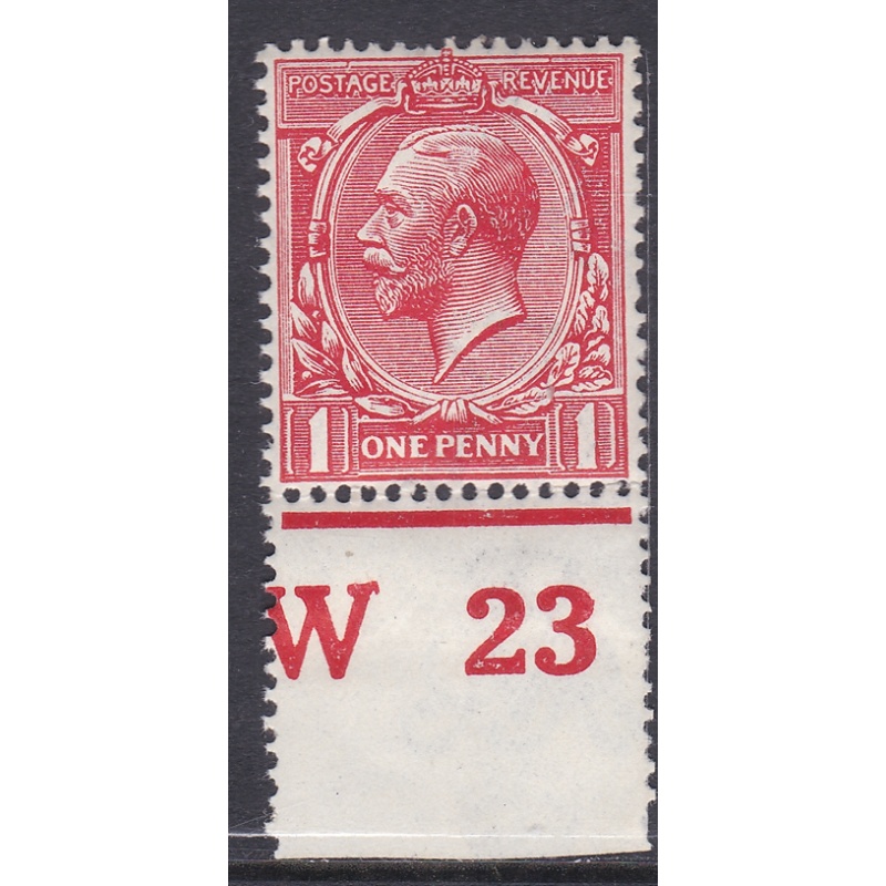 N16(-) 1d Very Bright Rose Red Royal Cypher Control W23 perf MOUNTED MINT MNH