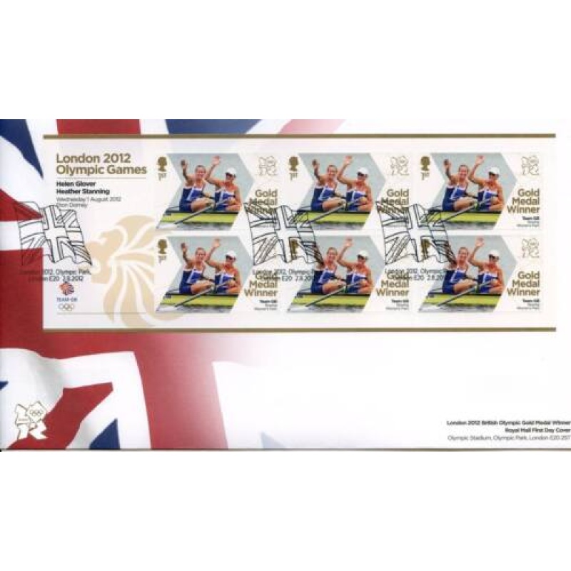 GB London 2012 Olympics Glover Stanning Gold First Day Cover Unaddressed