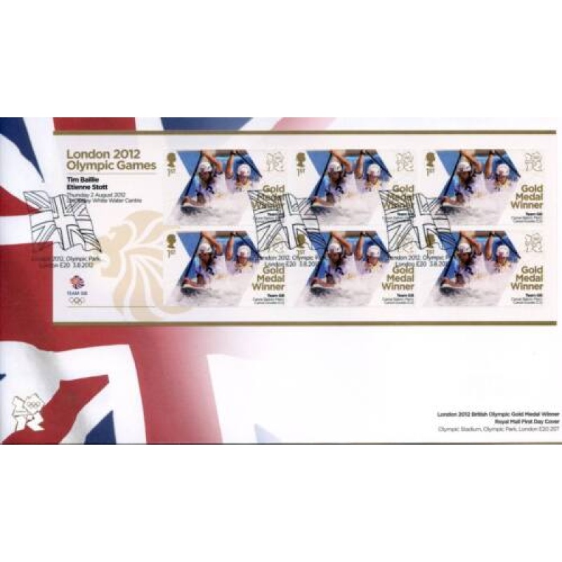 GB London 2012 Olympics Baillie Stott Gold First Day Cover Unaddressed