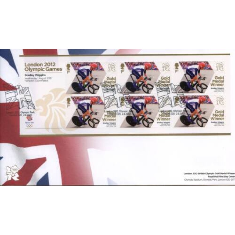 GB London 2012 Olympics Bradley Wiggins Gold First Day Cover Unaddressed