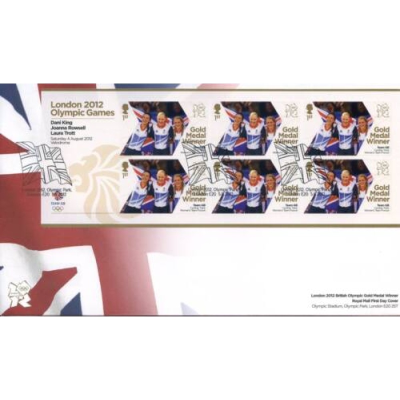 GB London 2012 Olympics King Rowsell  Trott Gold First Day Cover Unaddress