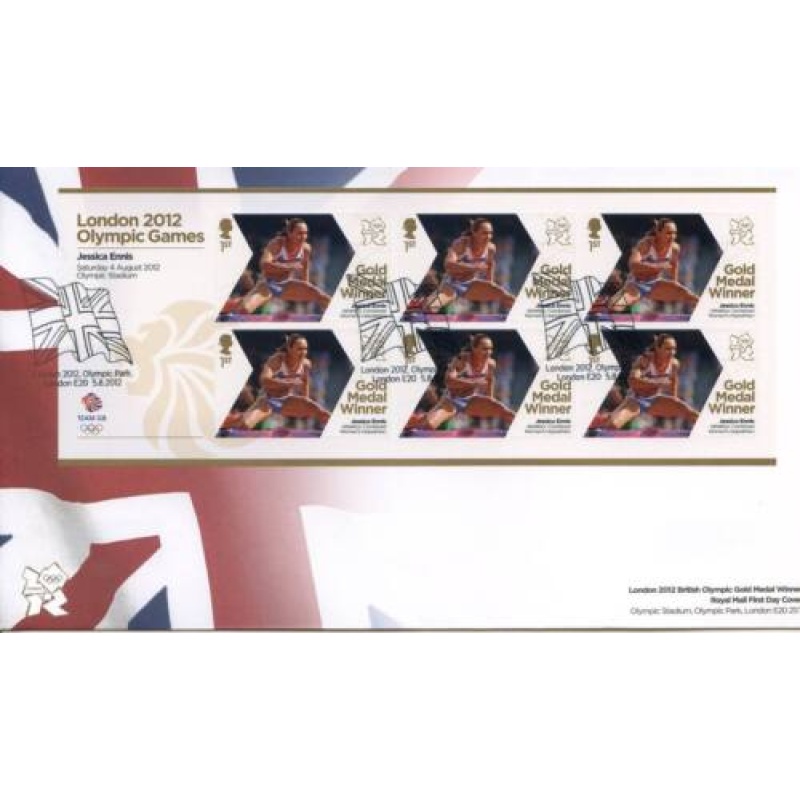 GB London 2012 Olympics Jessica Ennis Gold First Day Cover Unaddressed