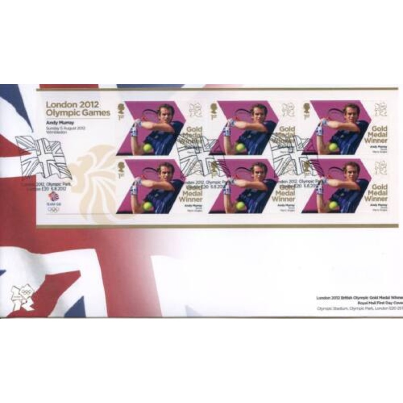 GB London 2012 Olympics Andy Murray Gold First Day Cover Unaddressed