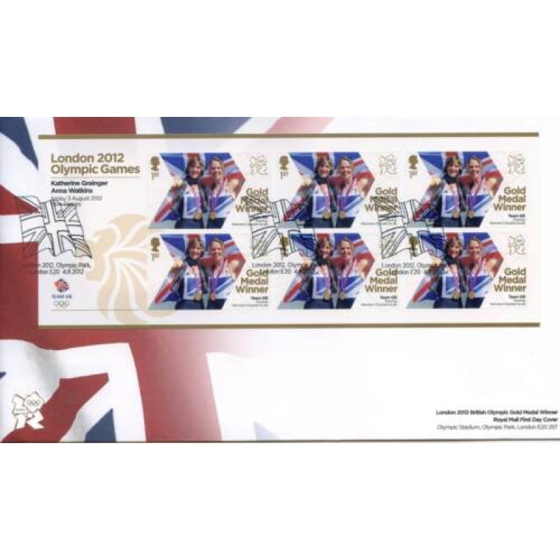 GB London 2012 Olympics Grainger Watkins Gold First Day Cover Unaddressed