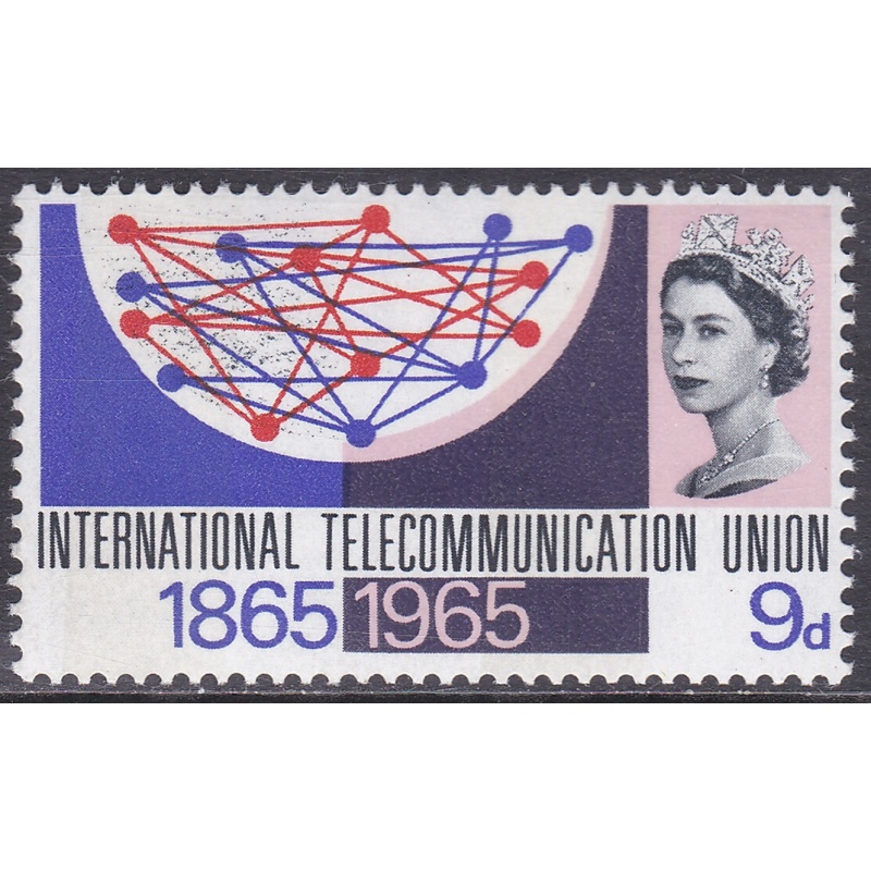 1965 sg683pb 9d ITU 2 bands instead of 3 phosphor UNMOUNTED MINT [SN]