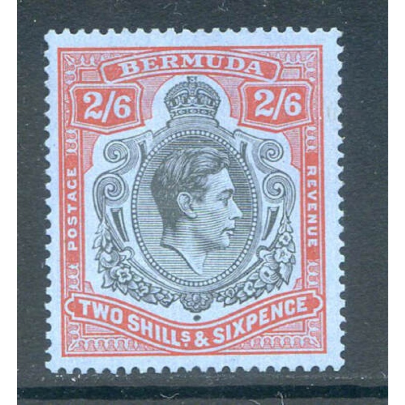 Bermuda 2 6s Black  Red  Pale Blue SG117b Mounted Mint