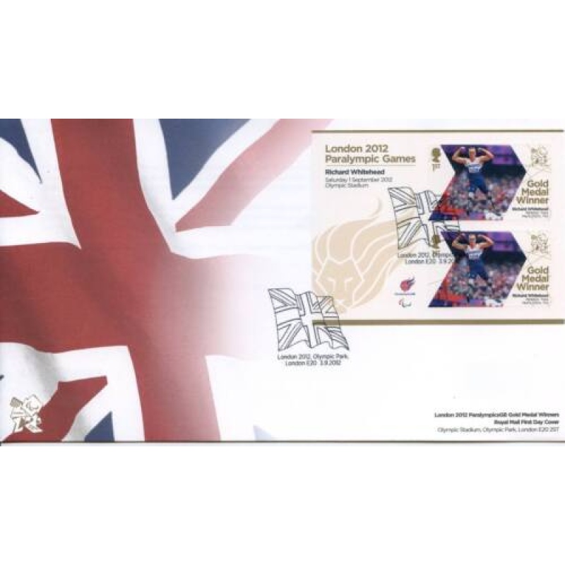 GB London 2012 Paralympics Richard Whitehead Gold First Day Cover Unaddressed