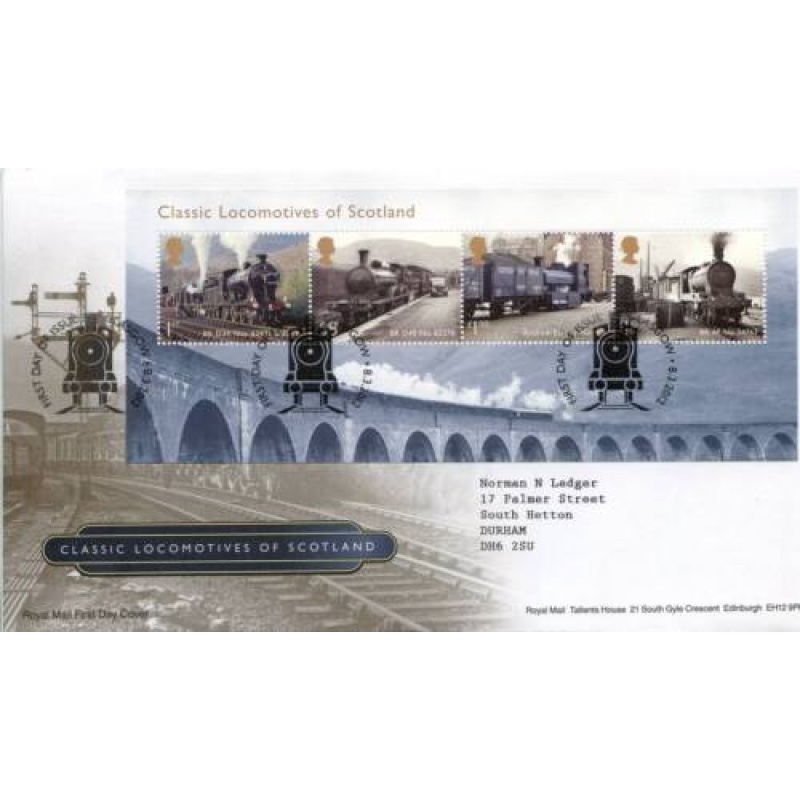 GB 2010 Classic Locomotives of Scotland First Day Cover Glasgow Cancel