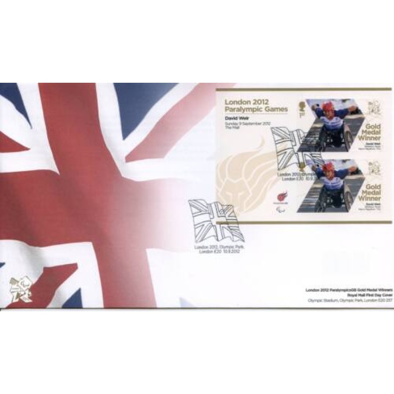 GB London 2012 Paralympics David Weir Gold First Day Cover Unaddressed