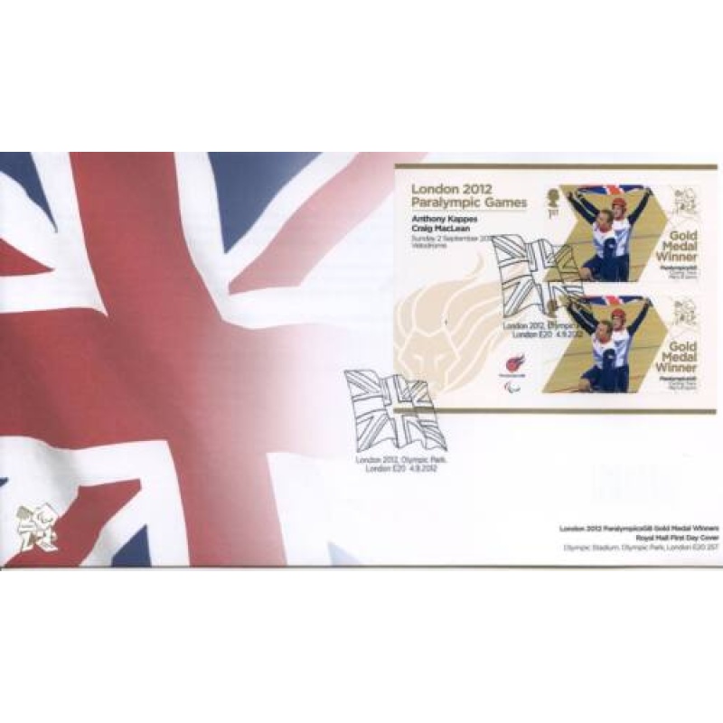 GB London 2012 Paralympics Kapper  Maclean Gold First Day Cover Unaddressed