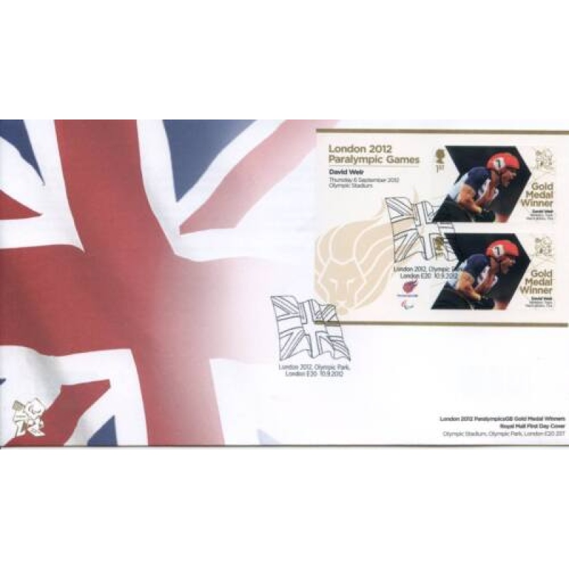 GB London 2012 Paralympics David Weir Gold First Day Cover Unaddressed