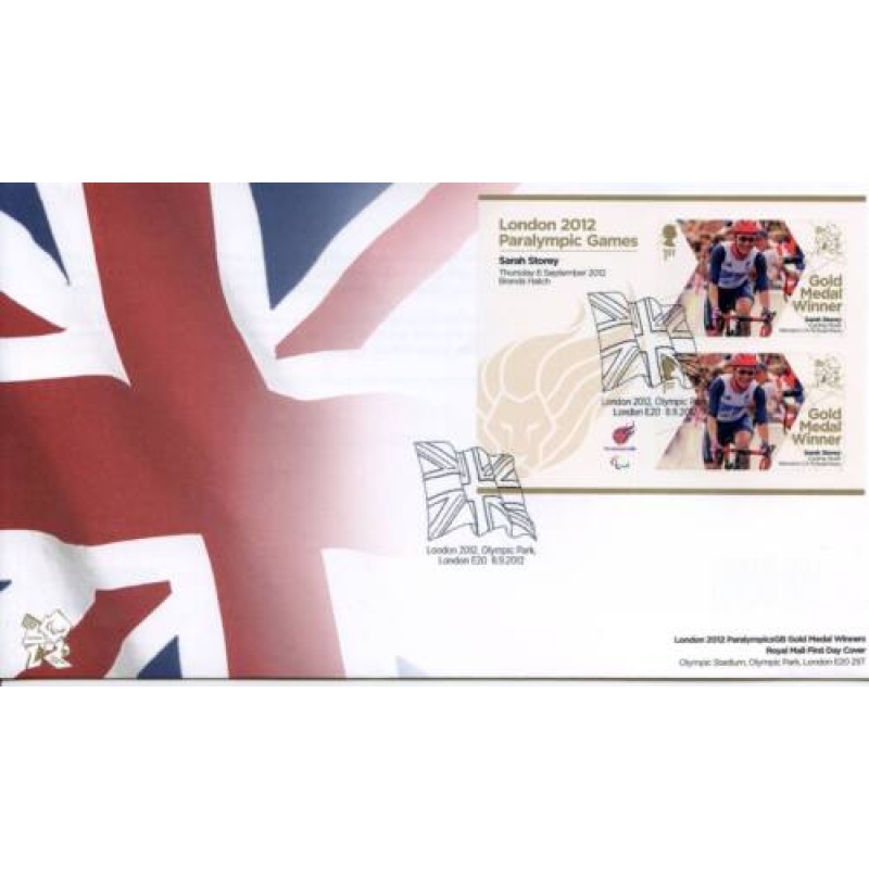 GB London 2012 Paralympics Sarah Storey Gold First Day Cover Unaddressed