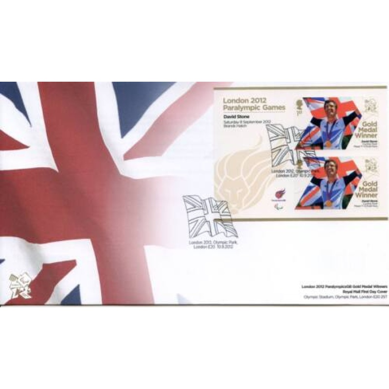 GB London 2012 Paralympics David Stone Gold First Day Cover Unaddressed