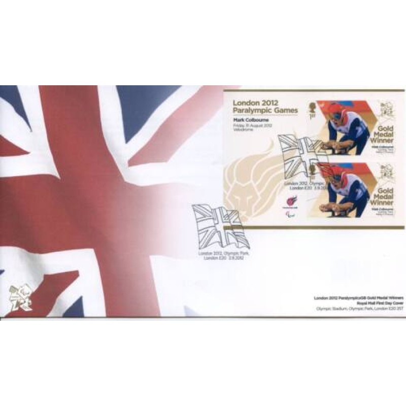 GB London 2012 Paralympics Mark Colbourne Gold First Day Cover Unaddressed