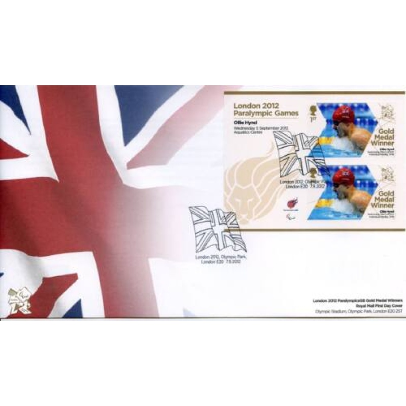 GB London 2012 Paralympics Ollie Hind Gold First Day Cover Unaddressed