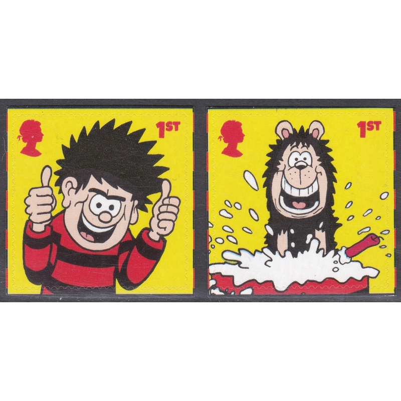 Sg4540-4541 PM80 2021 Dennis  Gnasher 1st class stamps pair from booklet U M