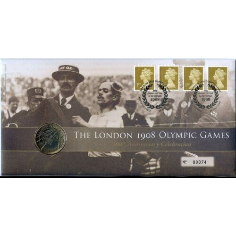 1908 2008 The London Olympic Games Coin Cover PNC FDC First Day Cover