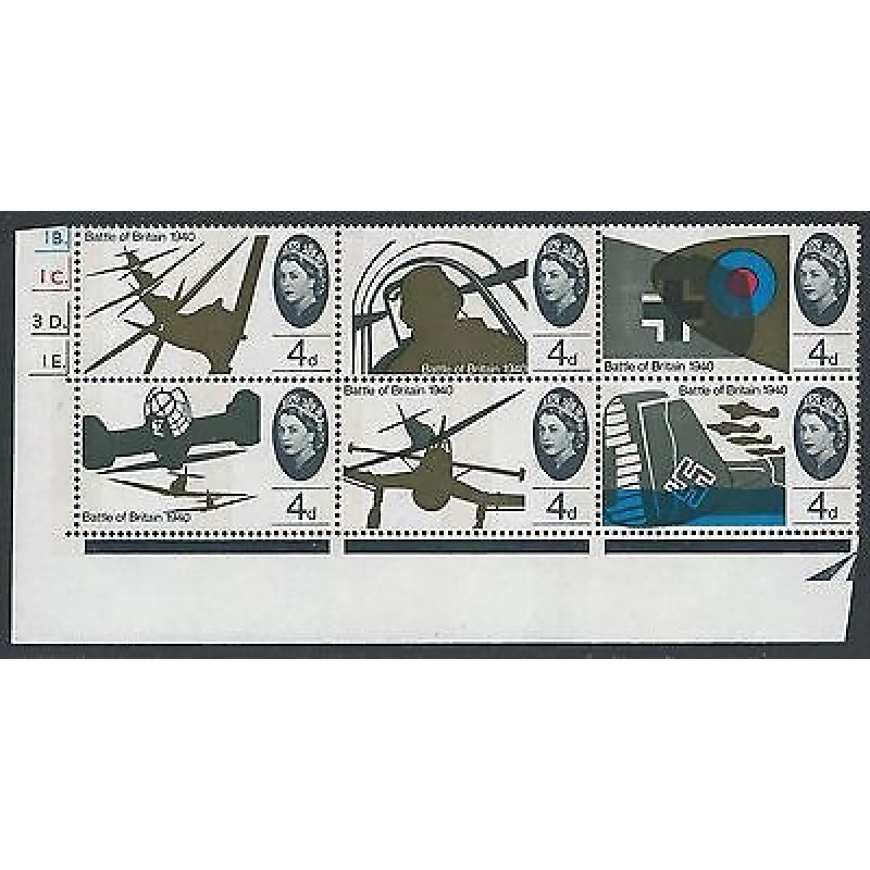 1965 Battle of Britain 4d (Phos) - Listed Flaws - Damaged Wing Tailplane - MNH