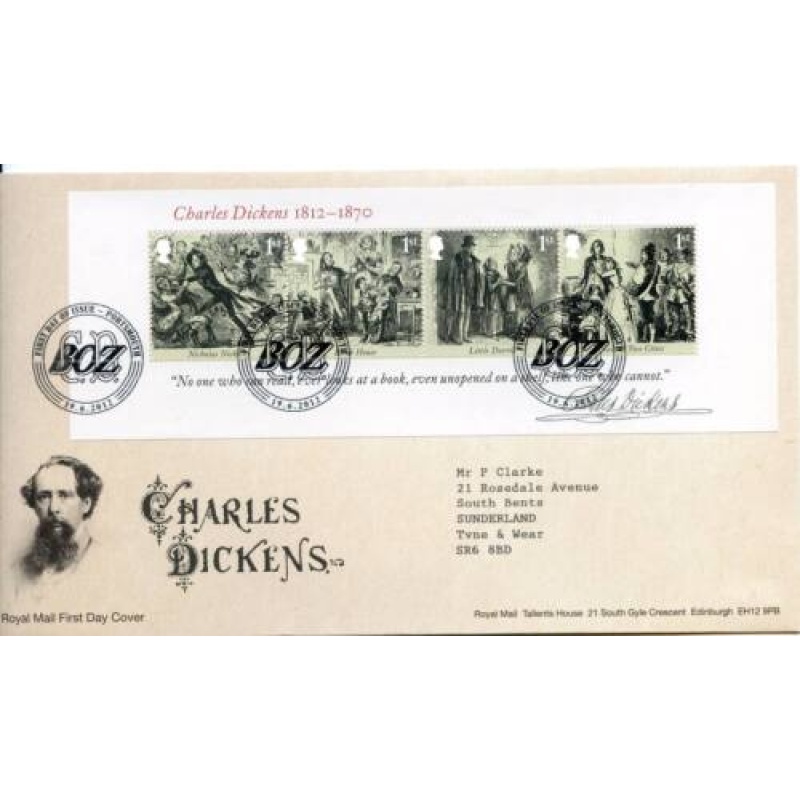 2011 Charles Dickens First Day Cover Portsmouth Cancel