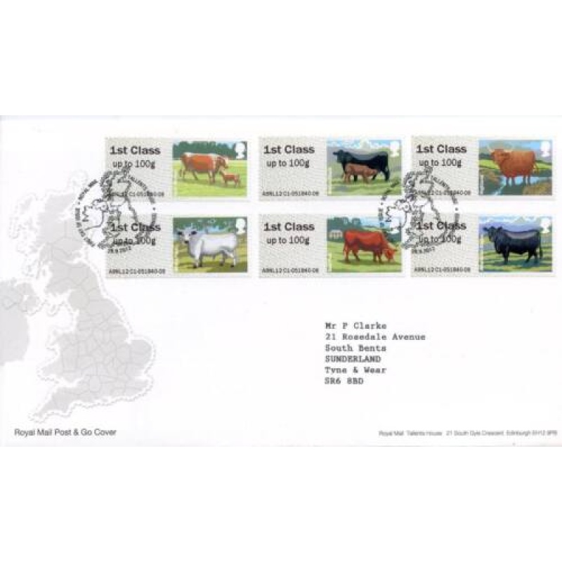 2012 Farm Animals 3 First Day Cover Tallents House Cancel