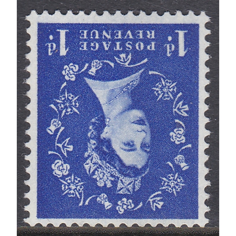 S20b 1d Wilding 8mm band left watermark inverted single stamp UNMOUNTED MINT MNH