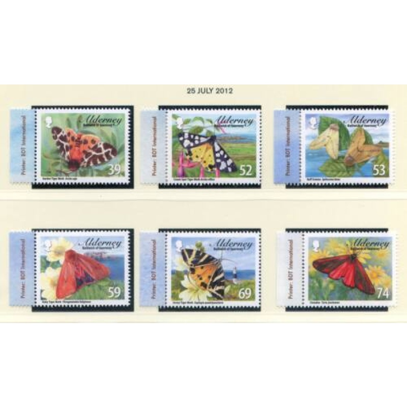 Alderney 2012 Moths Set SGA460 465 Unmounted Mint