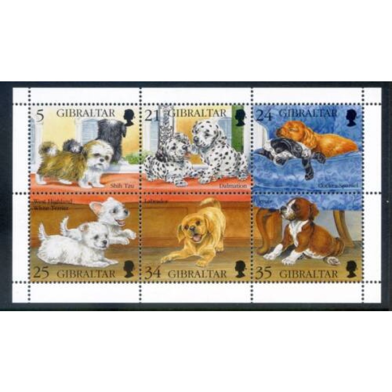 1996 Gibraltar Puppies Mini Set SG761 766 Unmounted Mint