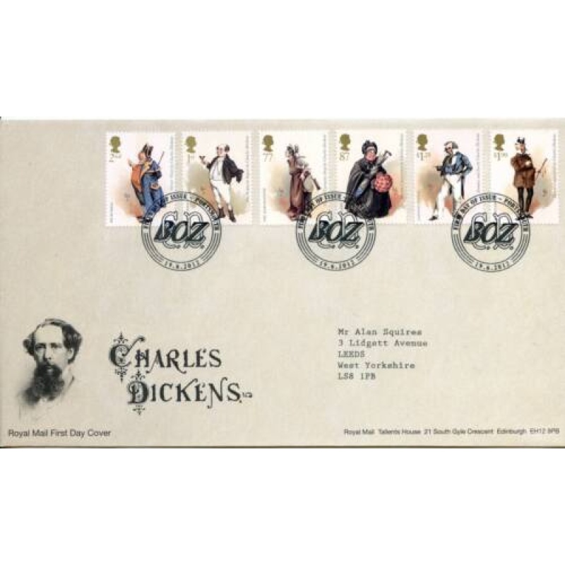 GB Charles Dickens Stamps First Day Cover Portsmouth Cancel