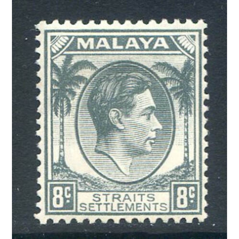 Malaya (Straights Settlement) 8c Grey SG283 Mounted Mint