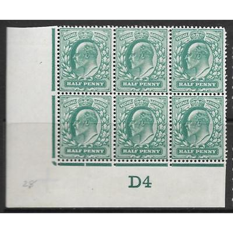 d Blue-Green Control D4 (Co-Ex) perf type V1 plate 28 Lightly MOUNTED MINT