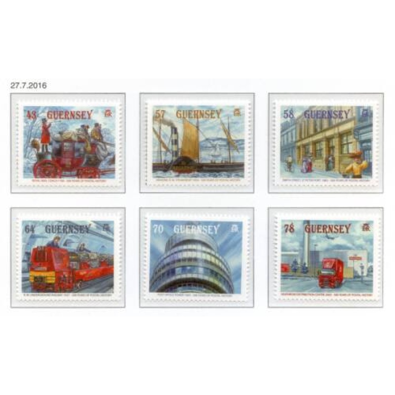 Guernsey 2016 Postal History Set SG1624 1629 Unmounted Mint