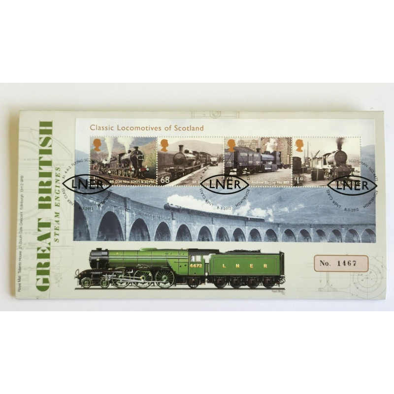 2012 Classic Locomotives Of Scotland GB Steam Engines FDC no. 1467