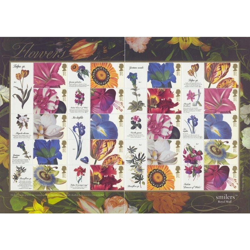 LS11 GB 2003 Flowers Smiler sheet UNMOUNTED MINT MNH